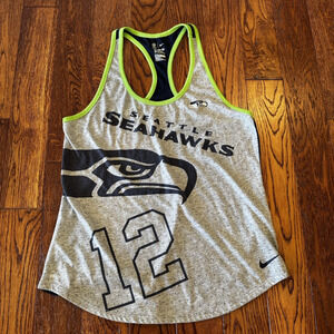 Nike Seattle Seahawks Tank Racerback Womens Large NFL Apparel The Nike Tee Neon